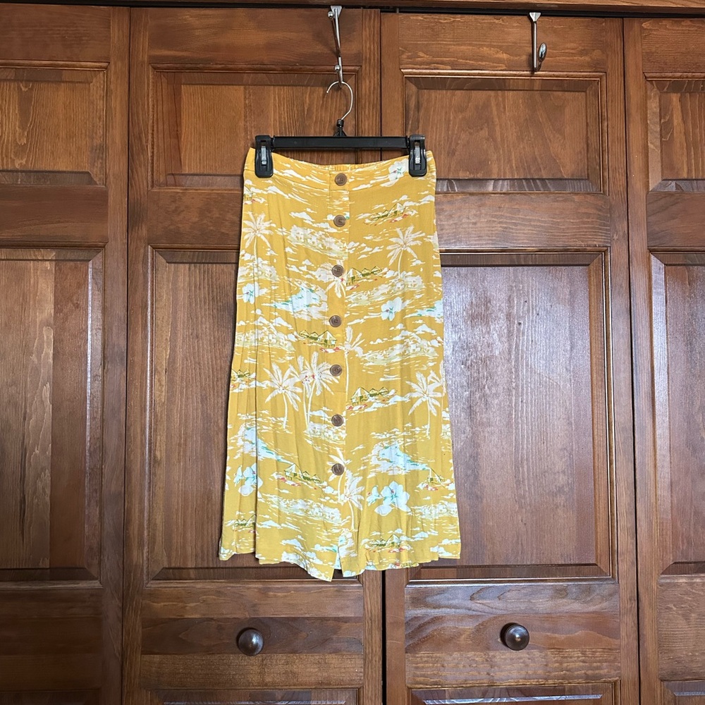 Lauren Conrad Tropical Floral Button-Down Skirt